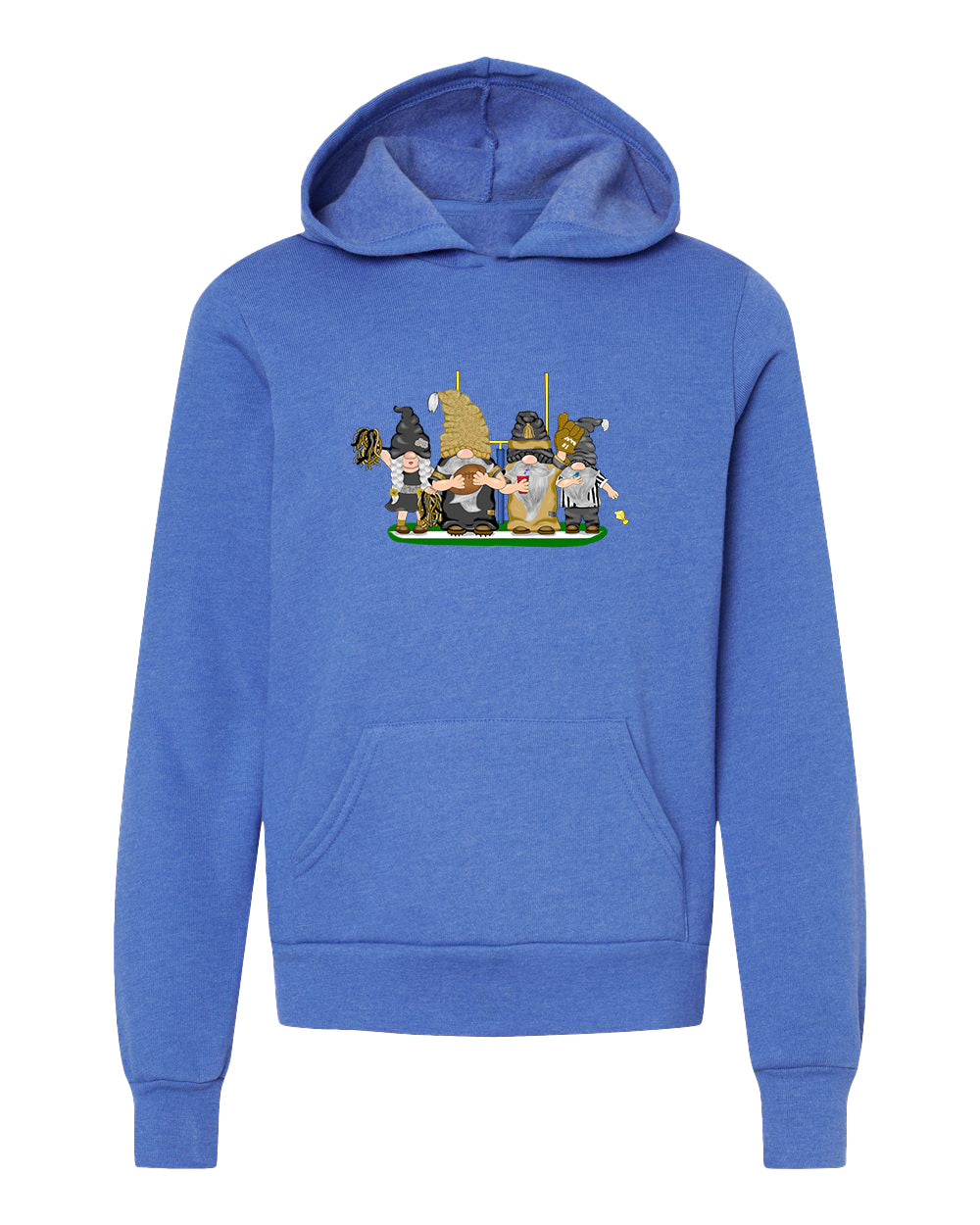 Gold & Black Football Gnomes  (similar to New Orleans) on Kids Hoodie