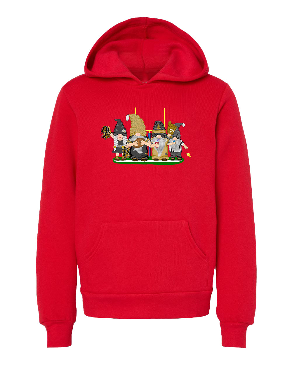 Gold & Black Football Gnomes  (similar to New Orleans) on Kids Hoodie