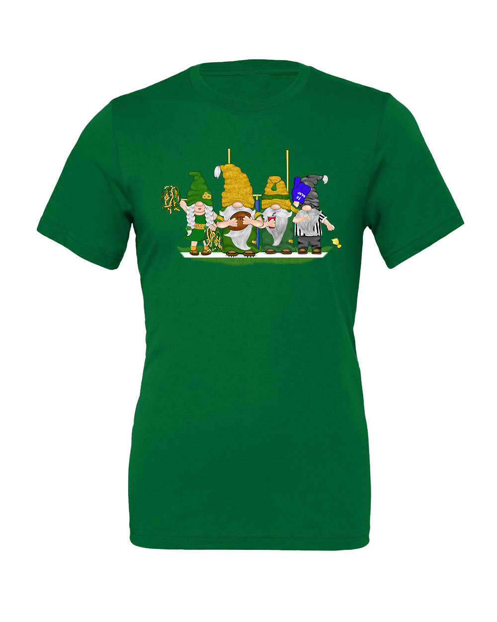 Green & Gold Football Gnomes on Men's T-shirt (similar to Green Bay)