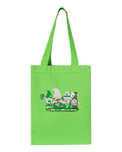 Load image into Gallery viewer, Green &amp; White Football Gnomes  (similar to NY) on Gusset Tote
