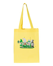 Load image into Gallery viewer, Green &amp; White Football Gnomes  (similar to NY) on Gusset Tote
