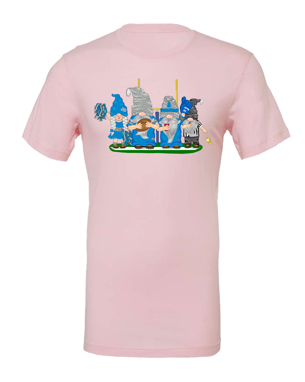 Blue & Silver Football Gnomes on Men's T-shirt (similar to Detroit)