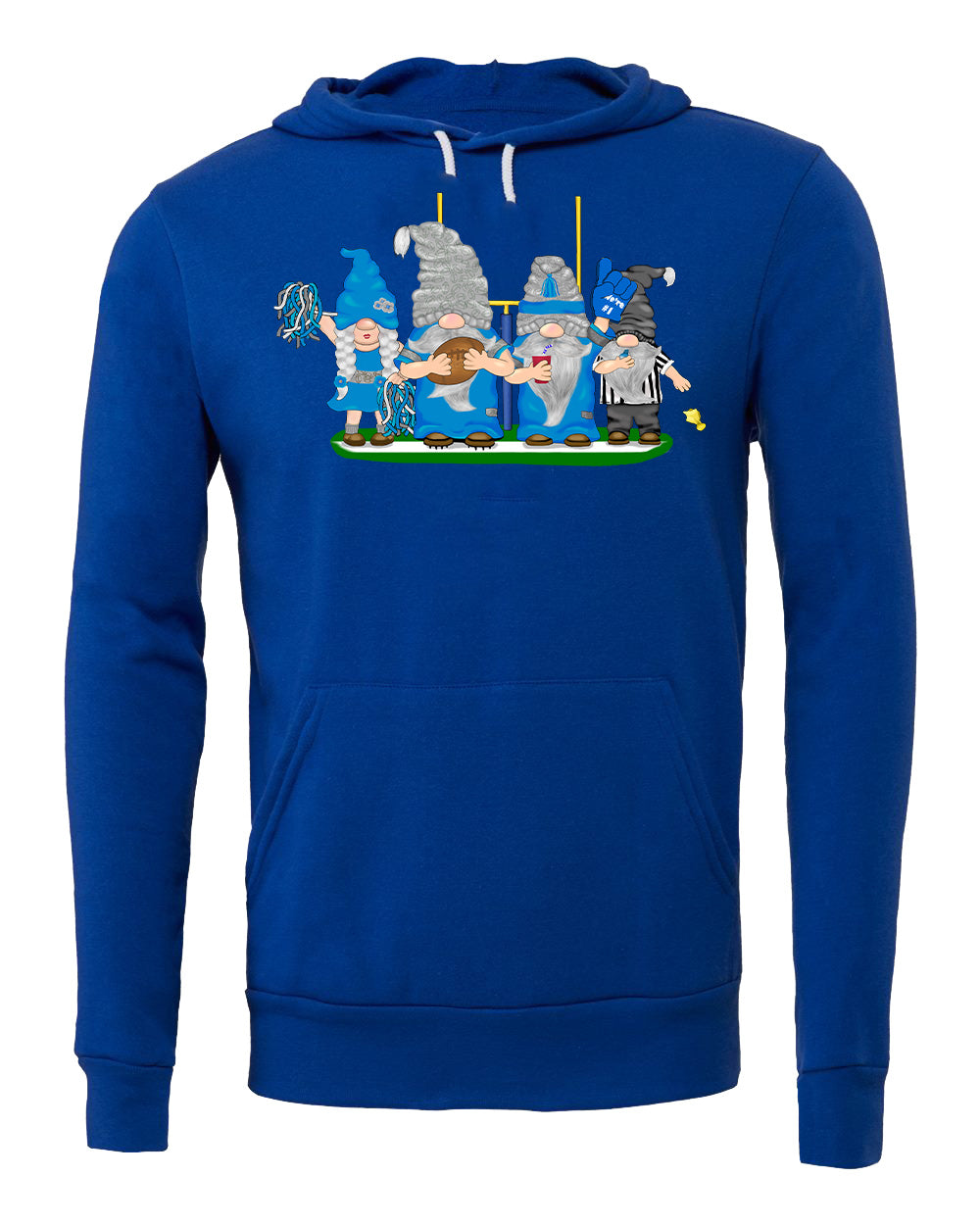Blue & Silver Football Gnomes similar to Detroit) on Unisex Hoodie