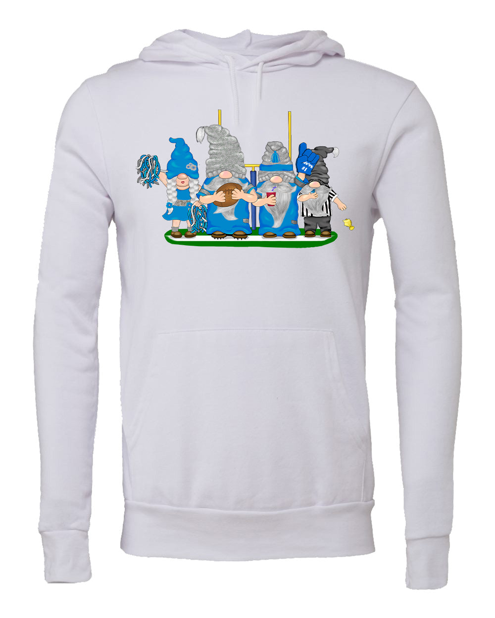 Blue & Silver Football Gnomes similar to Detroit) on Unisex Hoodie