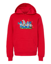 Load image into Gallery viewer, Blue &amp; Silver Football Gnomes  (similar to Detroit) on Kids Hoodie
