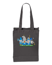 Load image into Gallery viewer, Blue &amp; Silver Football Gnomes  (similar to Detroit) on Gusset Tote
