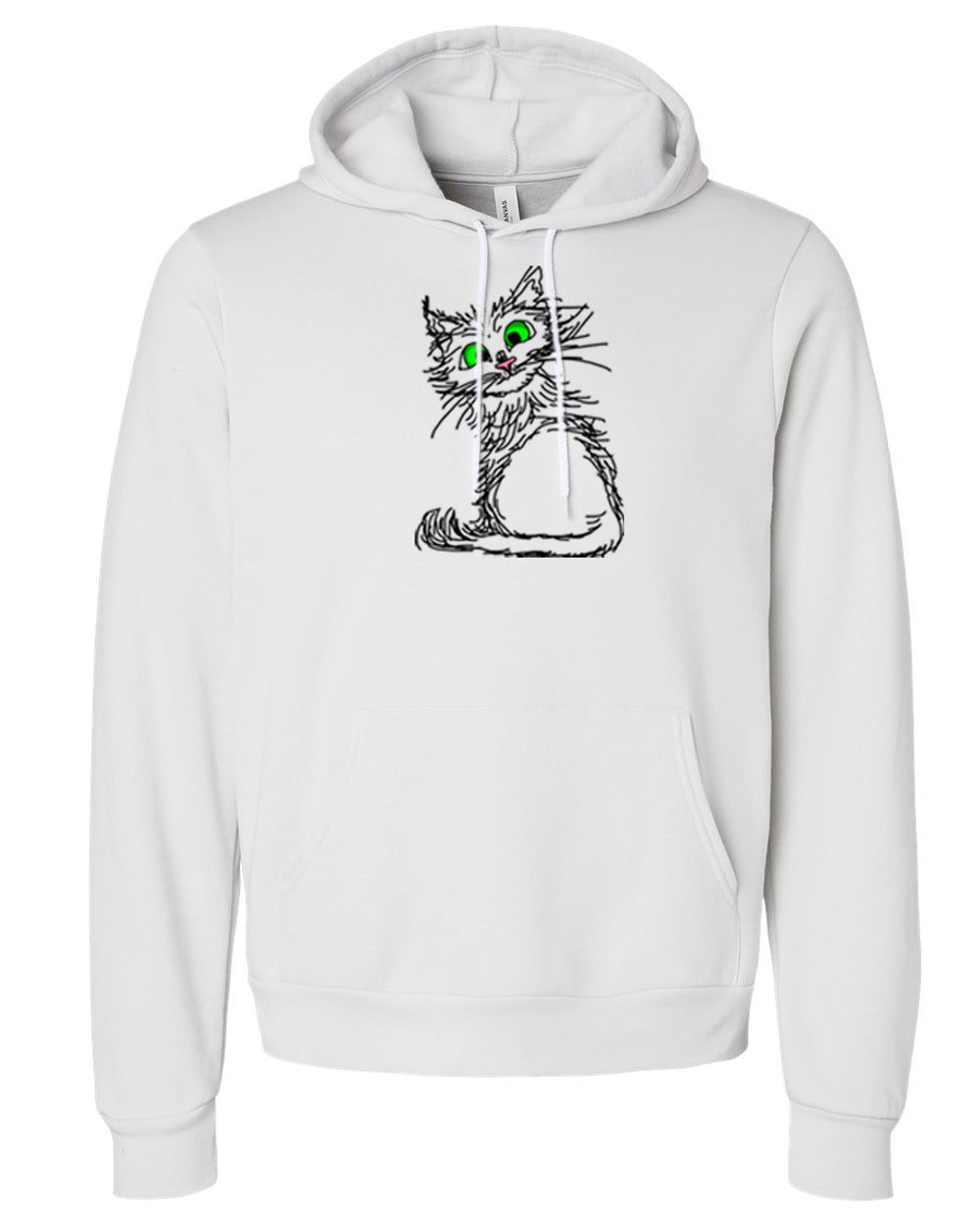 Black Scribble Cat on Unisex Hoodie