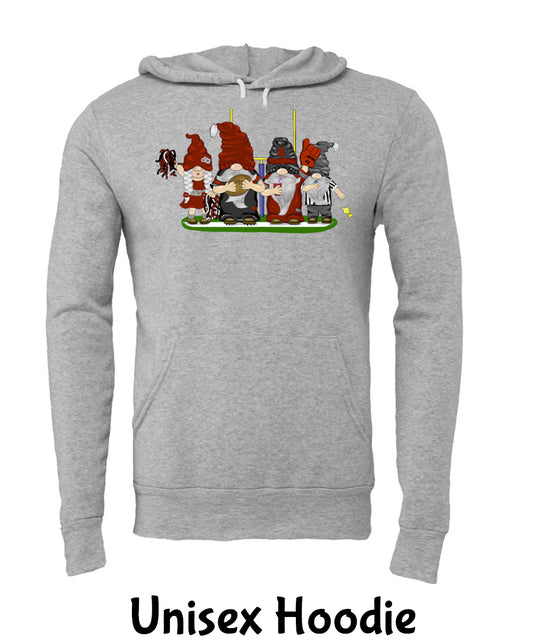 Red & Silver Football Gnomes (similar to Atlanta) on Unisex Hoodie