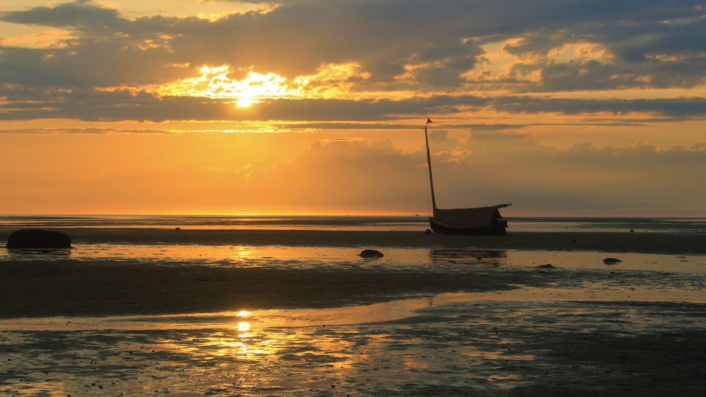 Sunset at Low Tide, Breakwater Beach, Brewster, MA