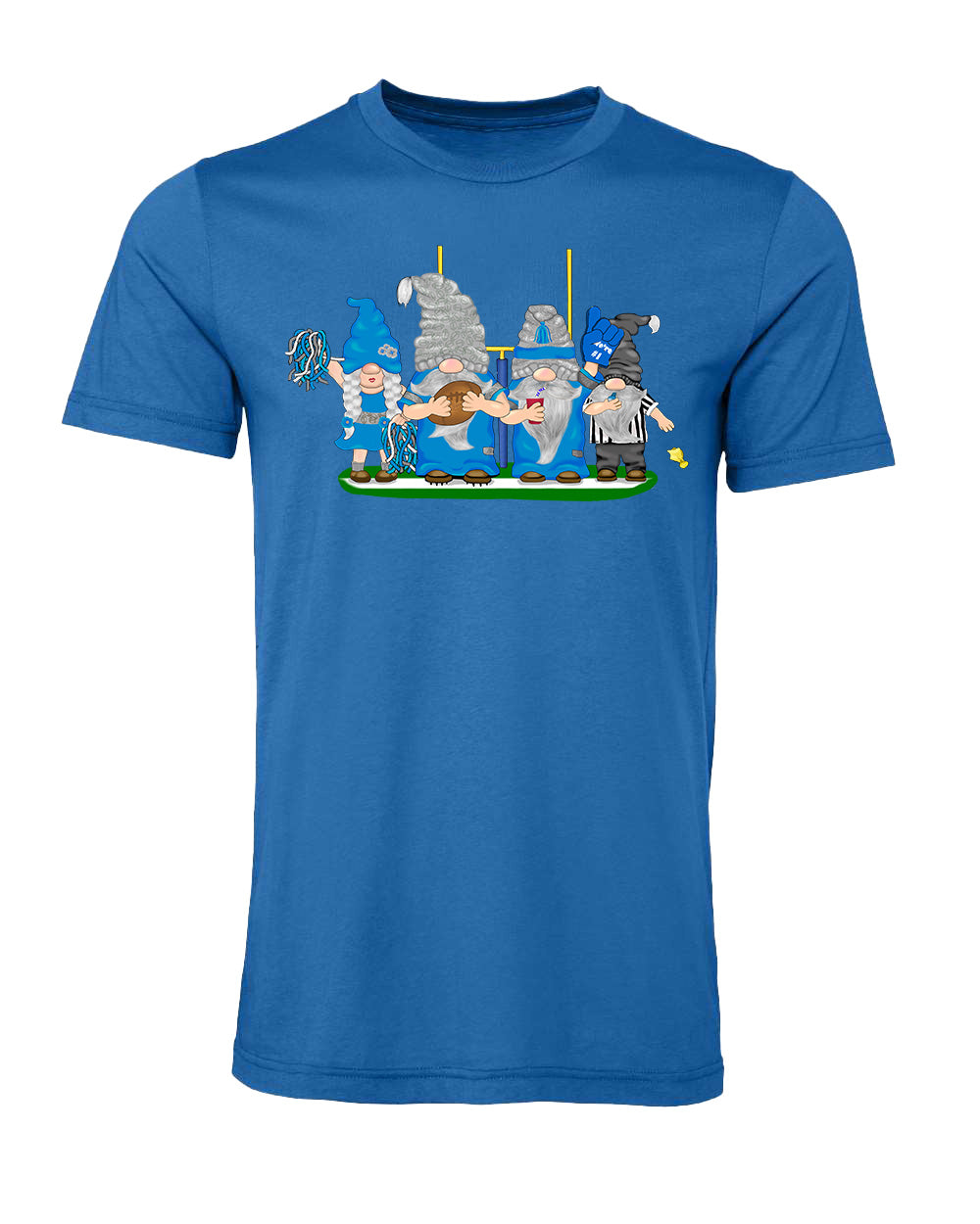 Blue & Gray Football Gnomes on Men's T-shirt (similar to Indianapolis)