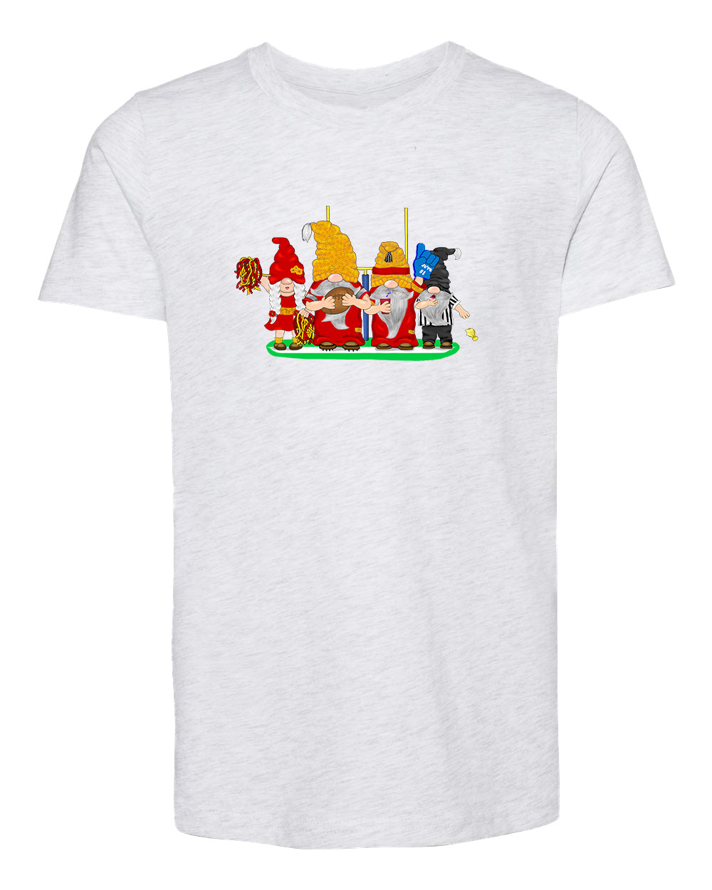 Red & Gold Football Gnomes  (similar to Kansas City) on Kids T-shirt