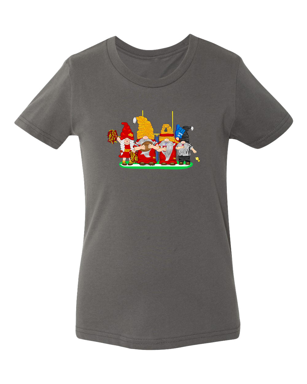 Red & Gold Football Gnomes  (similar to Kansas City) on Kids T-shirt