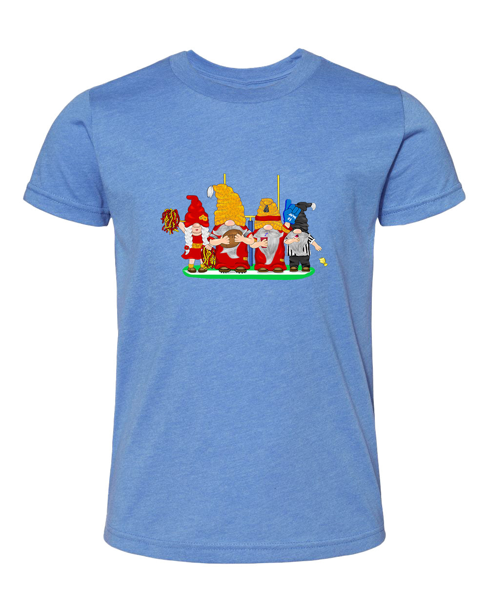 Red & Gold Football Gnomes  (similar to Kansas City) on Kids T-shirt