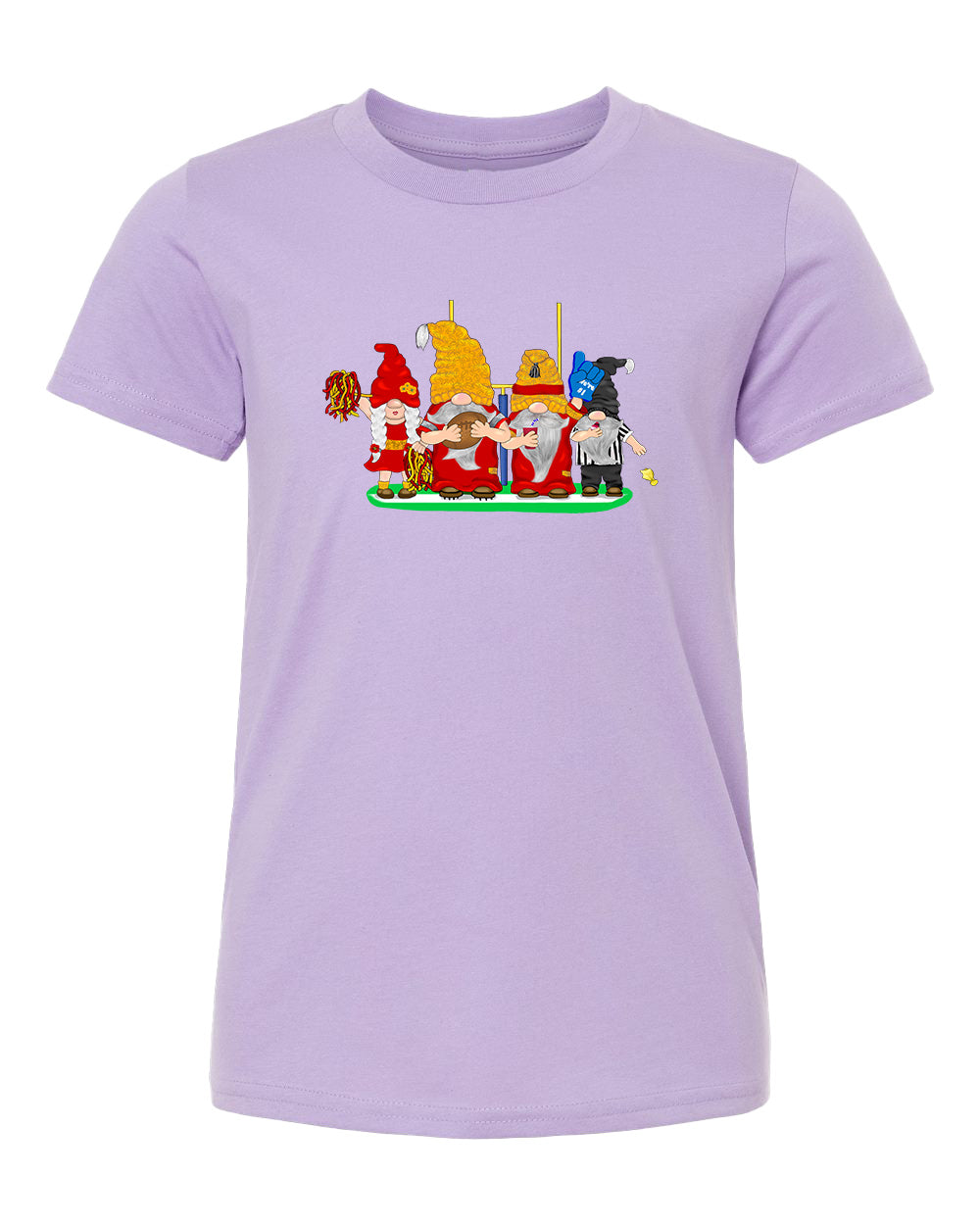 Red & Gold Football Gnomes  (similar to Kansas City) on Kids T-shirt