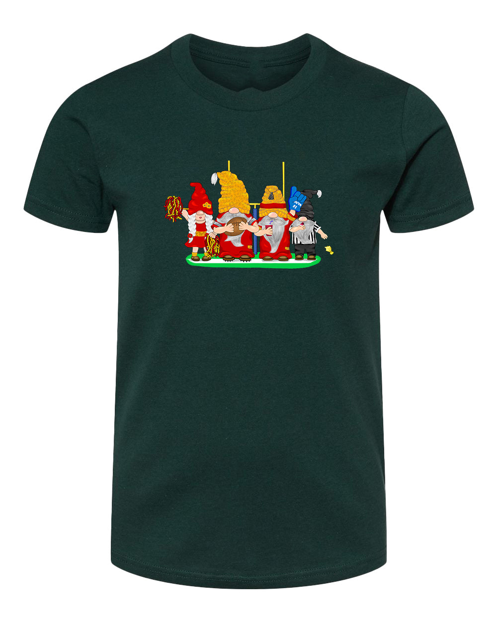 Red & Gold Football Gnomes  (similar to Kansas City) on Kids T-shirt