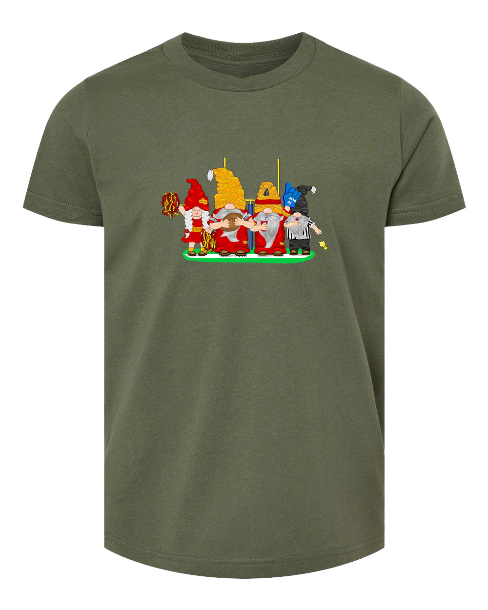 Red & Gold Football Gnomes  (similar to Kansas City) on Kids T-shirt