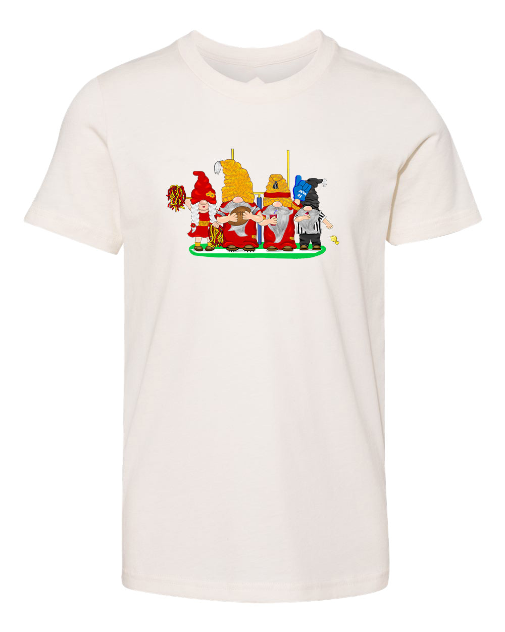 Red & Gold Football Gnomes  (similar to Kansas City) on Kids T-shirt