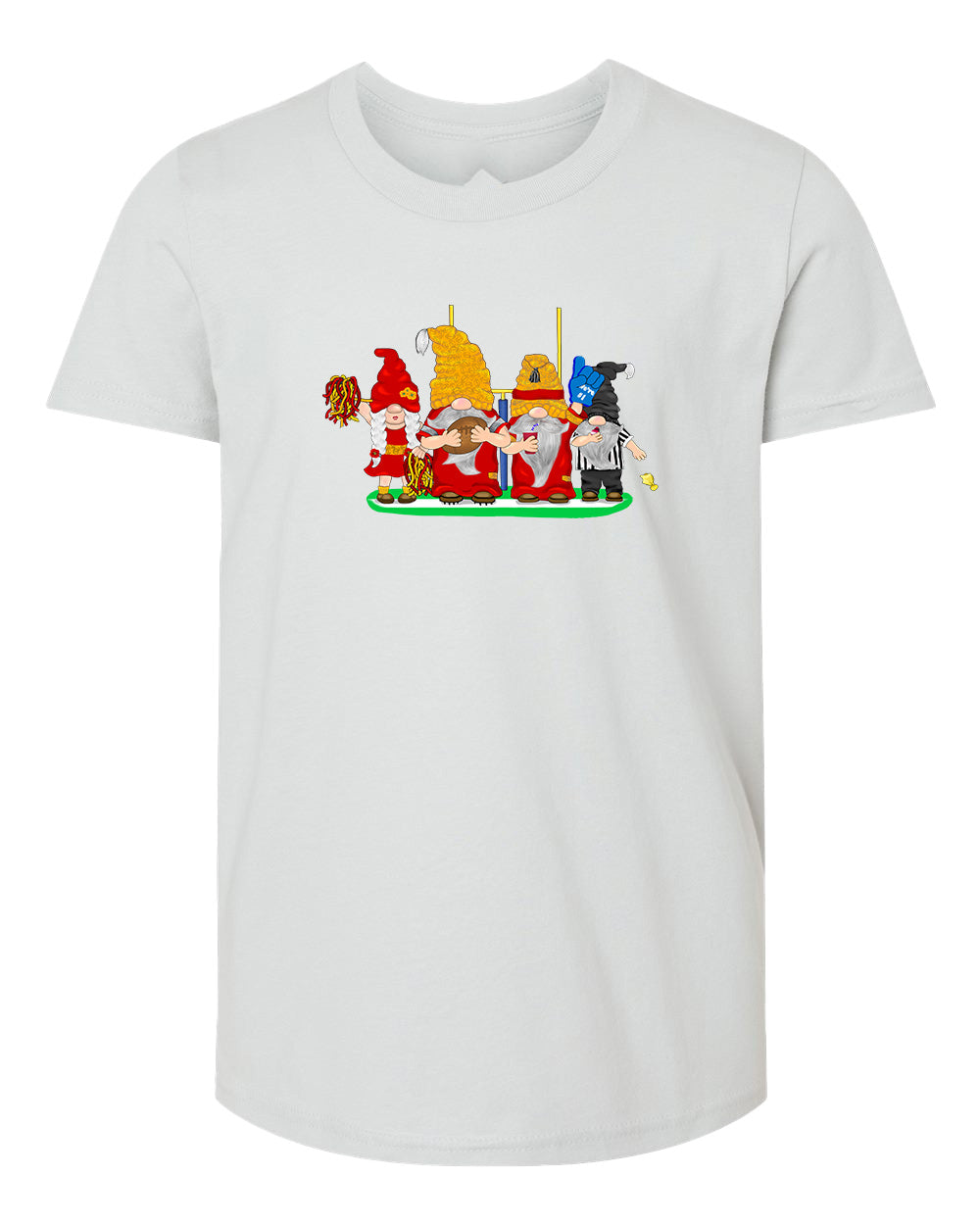 Red & Gold Football Gnomes  (similar to Kansas City) on Kids T-shirt