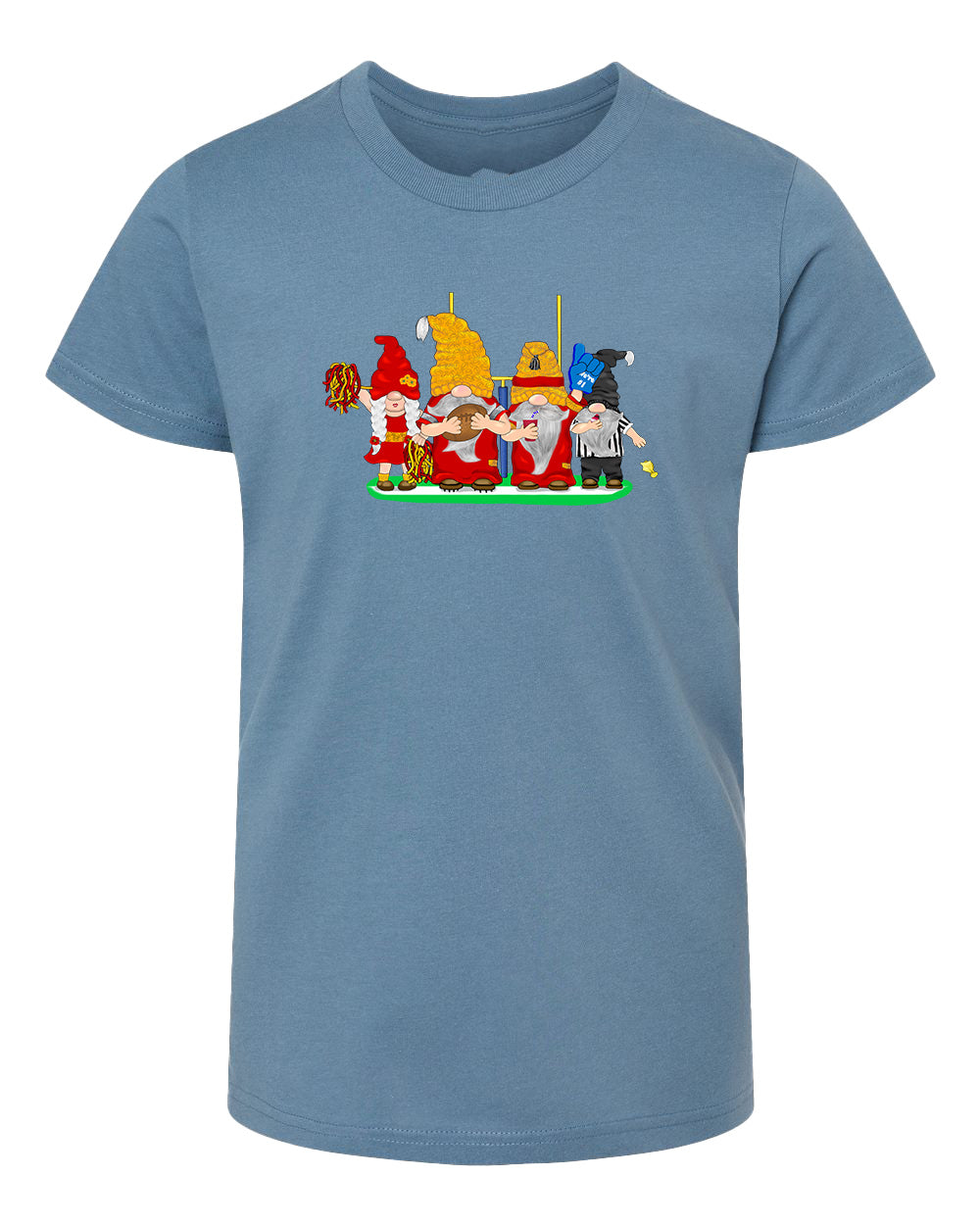 Red & Gold Football Gnomes  (similar to Kansas City) on Kids T-shirt