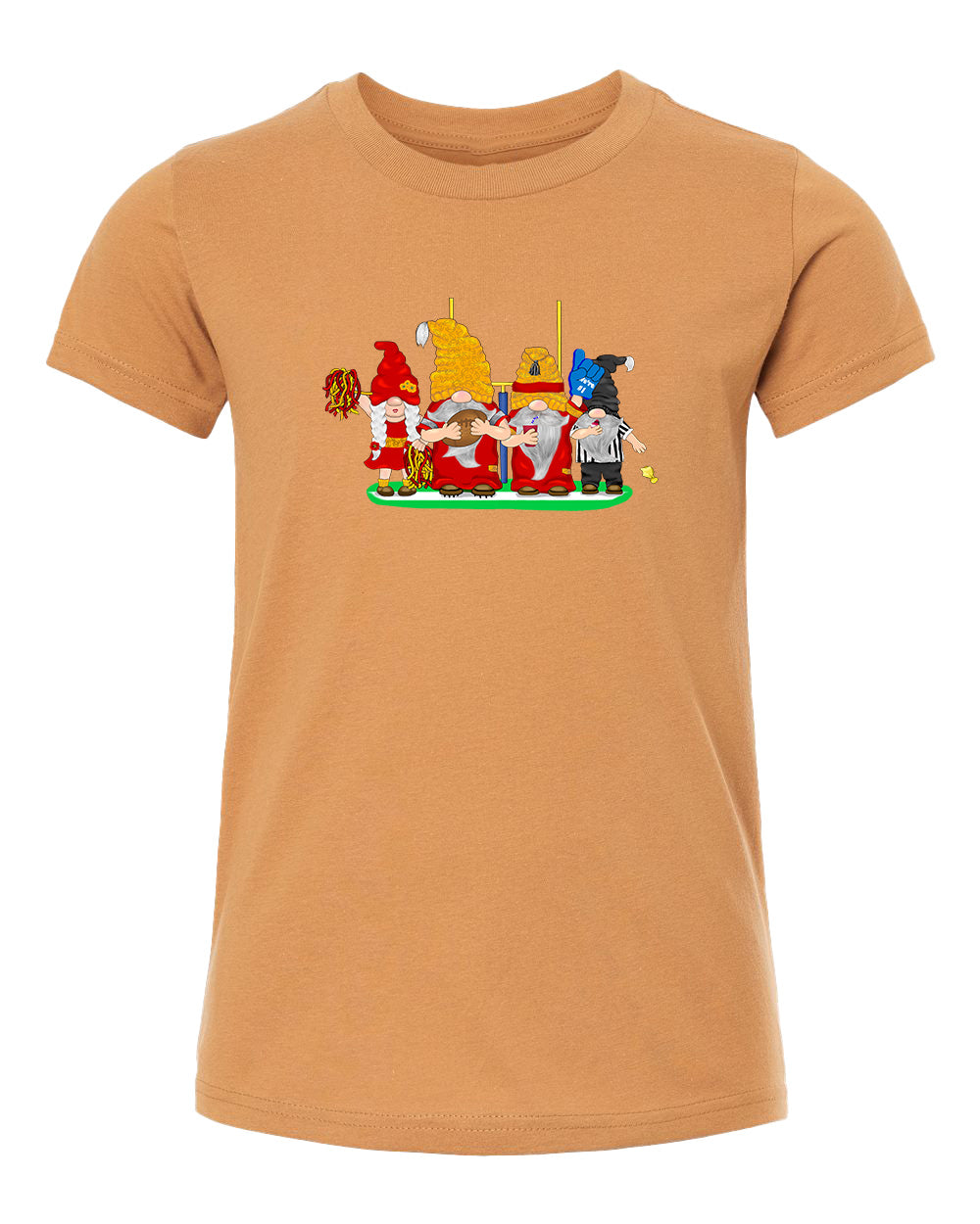 Red & Gold Football Gnomes  (similar to Kansas City) on Kids T-shirt