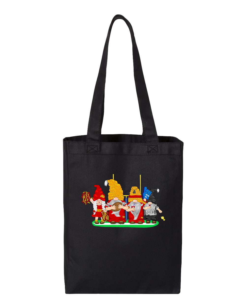 Red & Gold Football Gnomes  (similar to Kansas City) on Gusset Tote