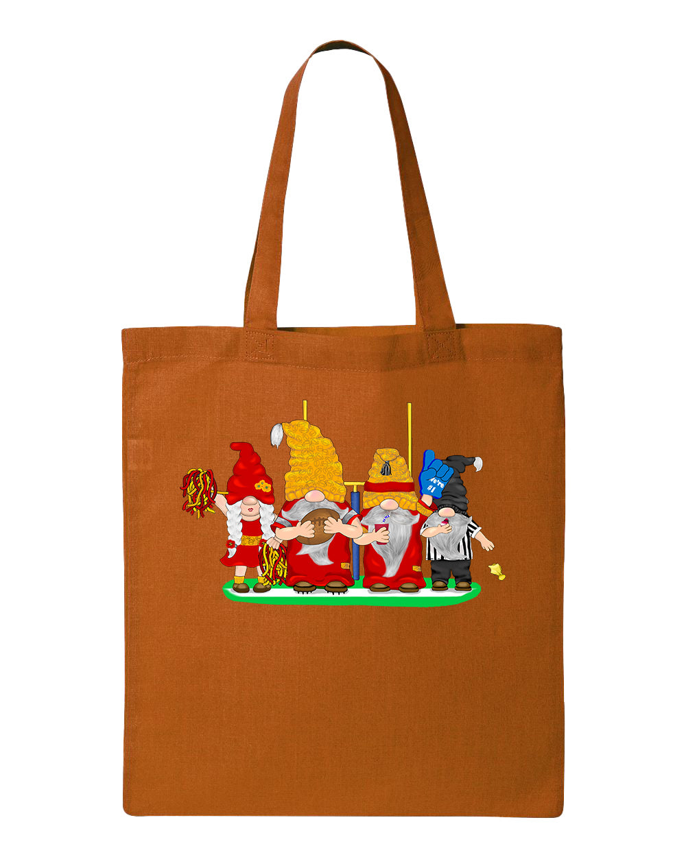 Red & Gold Football Gnomes  (similar to Kansas City) on Tote