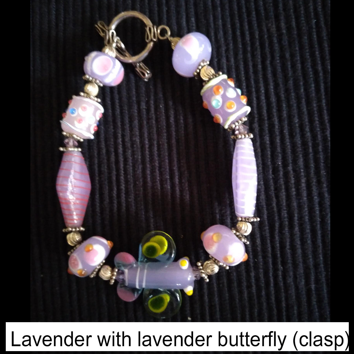 Lavender with lavender butterfly (clasp)