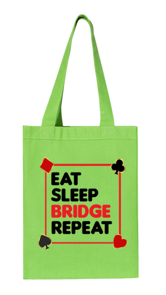 Eat Sleep Bridge on Gusset Tote