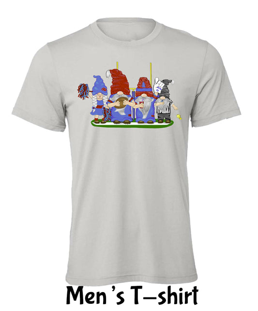 Red & Blue Football Gnomes on Men's T-shirt (similar to NY)