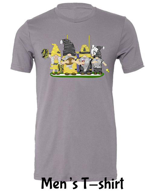 Black & Gold Football Gnomes on Men's T-shirt (similar to Pittsburgh)