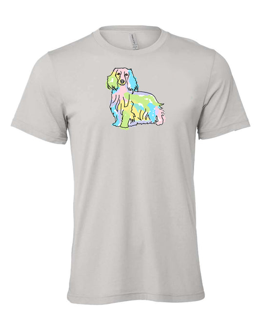 Long Haired Dachshund on Men's T-shirt