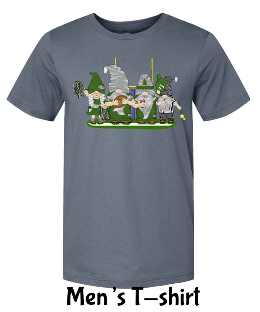 Green & Silver Football Gnomes on Men's T-shirt (similar to Philadelphia)