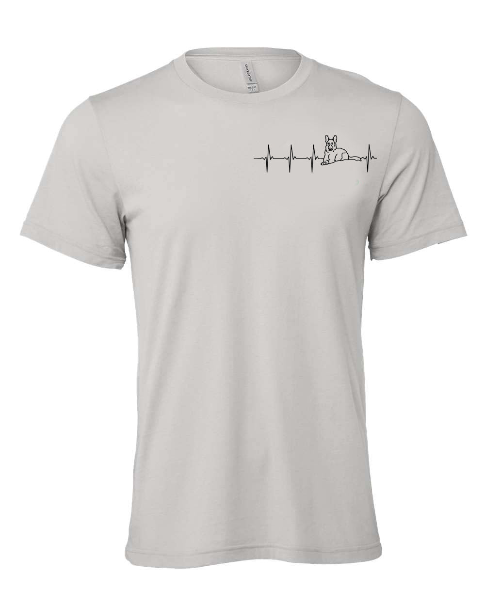 German Shepard Heartbeat on Men's T-shirt