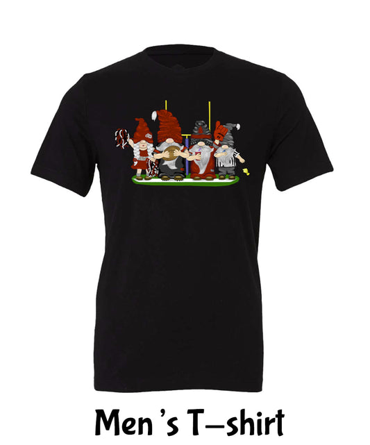 Red & Silver Football Gnomes on Men's T-shirt (similar to Atlanta)