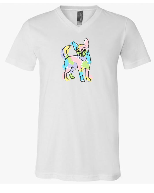 Chihuahua on Men's V Neck T-shirt