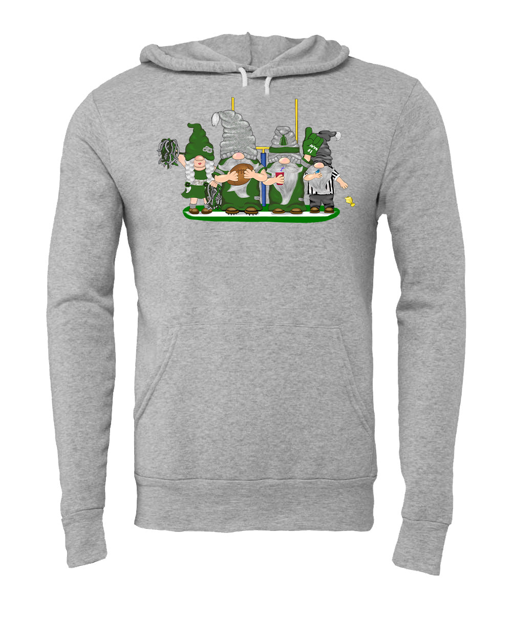 Green & Silver Football Gnomes (similar to Philadelphia) on Unisex Hoodie