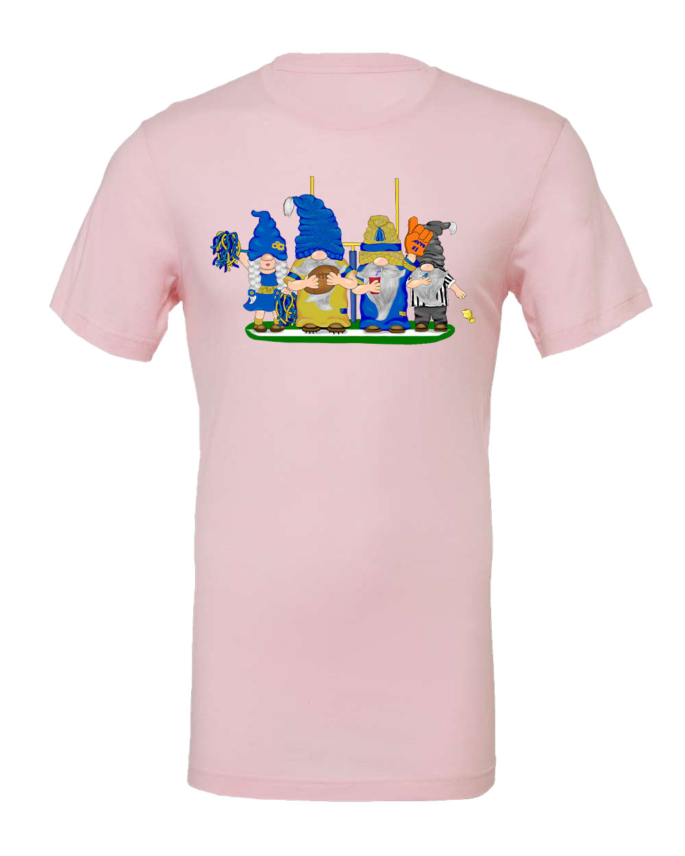 Blue & Gold Football Gnomes on Men's T-shirt (similar to LA)