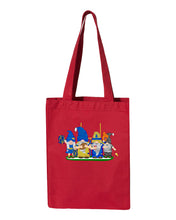 Load image into Gallery viewer, Blue &amp; Gold Football Gnomes  (similar to LA) on Gusset Tote
