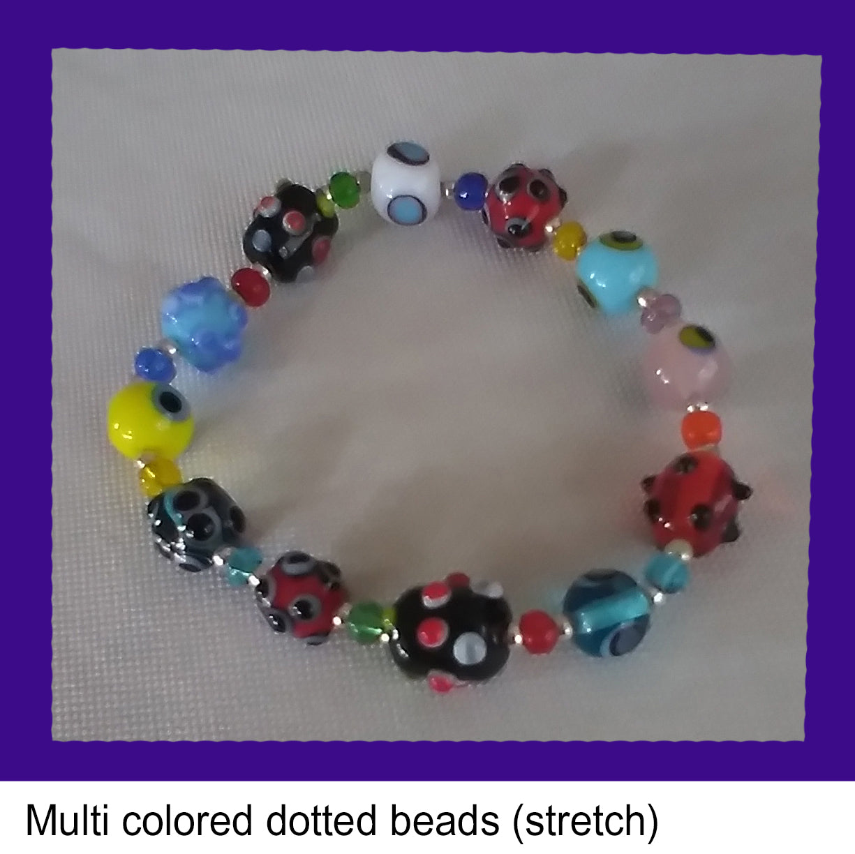 Multicolored dotted beads (stretch)