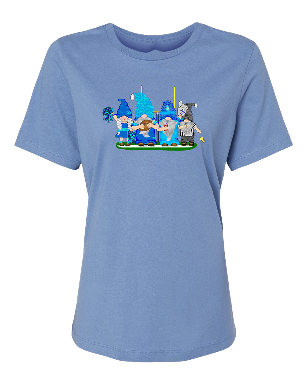 Navy & Blue Football Gnomes on Women's T-shirt (similar to Tennessee)