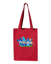 Load image into Gallery viewer, Navy &amp; Blue Football Gnomes  (similar to Tennessee) on Gusset Tote
