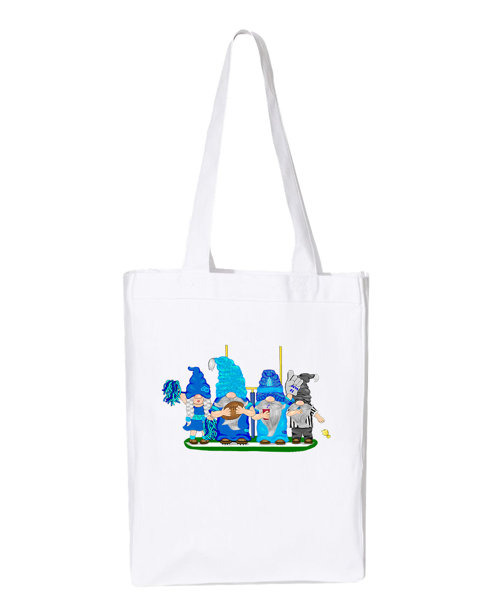Navy & Blue Football Gnomes  (similar to Tennessee) on Gusset Tote
