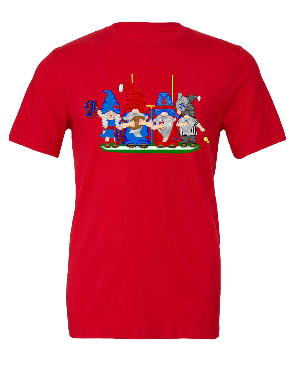 Navy & Red Football Gnomes on Men's T-shirt (similar to New England)