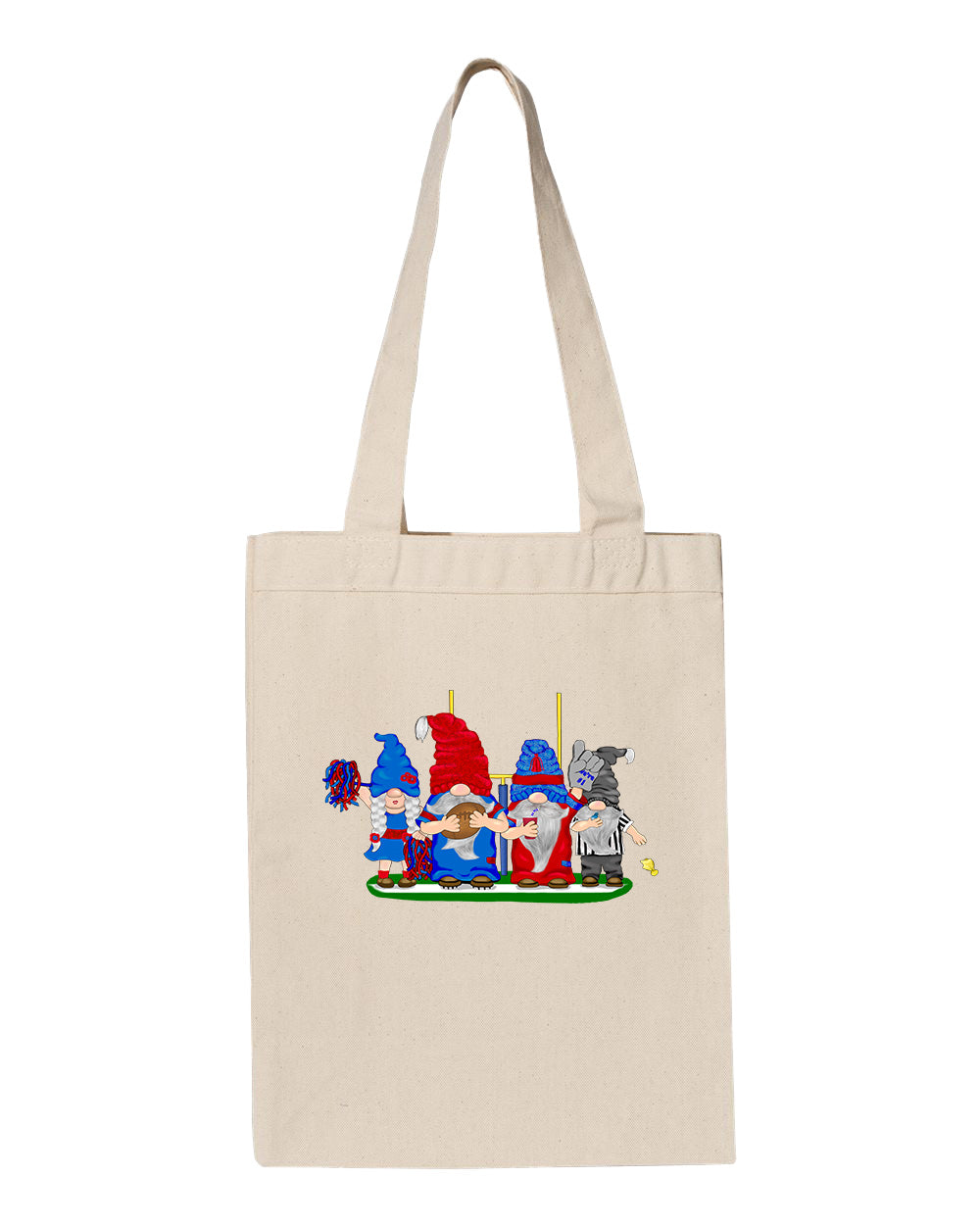 Navy & Red Football Gnomes  (similar to New England) on Gusset Tote