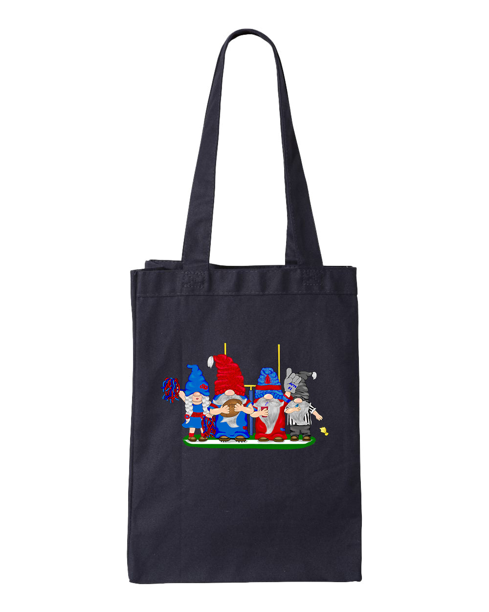 Navy & Red Football Gnomes  (similar to New England) on Gusset Tote