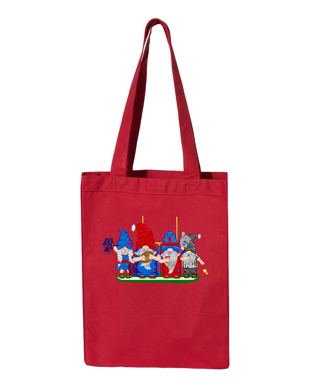 Navy & Red Football Gnomes  (similar to New England) on Gusset Tote