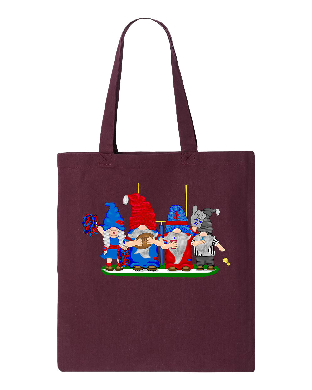 Navy & Red Football Gnomes  (similar to New England) on Tote