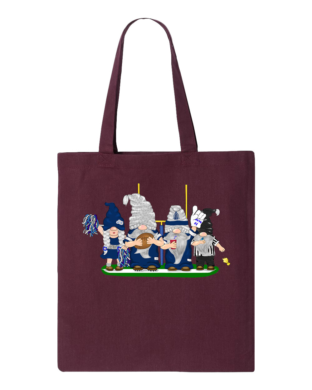 Navy & White Football Gnomes  (similar to Dallas) on Tote