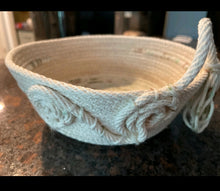 Load image into Gallery viewer, Artisan Yarn and Rope Bowl with Swirl Details
