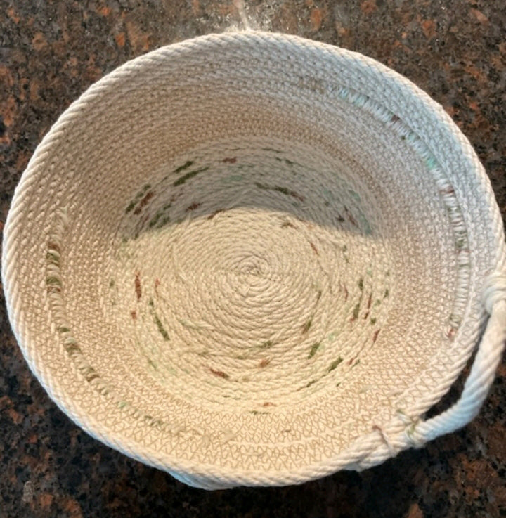 Artisan Yarn and Rope Bowl with Swirl Details